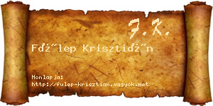 Fülep Krisztián névjegykártya
