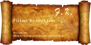 Fülep Krisztián névjegykártya